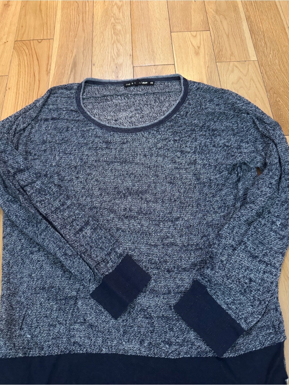 Rag & bone Long-Sleeve Heathered Navy Sweater